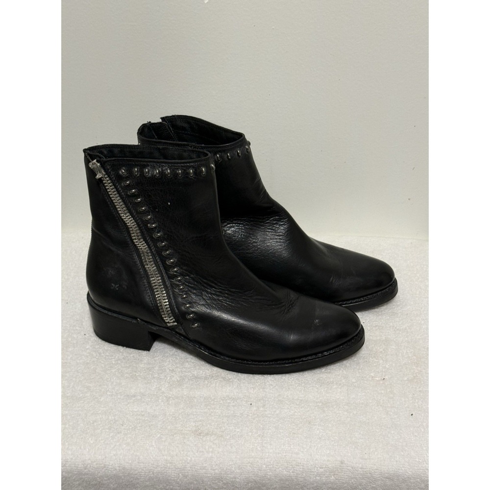 Frye Demi Rebel Black Leather Ankle Boots Women's Size 10